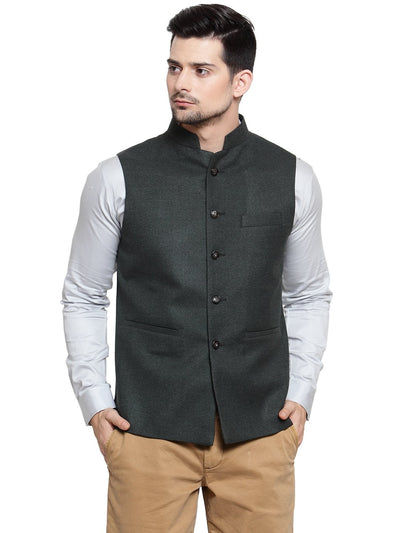 Buy mens designer green Waistcoat in delhi
