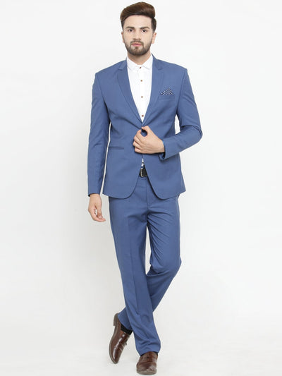Mens persian blue designer suit