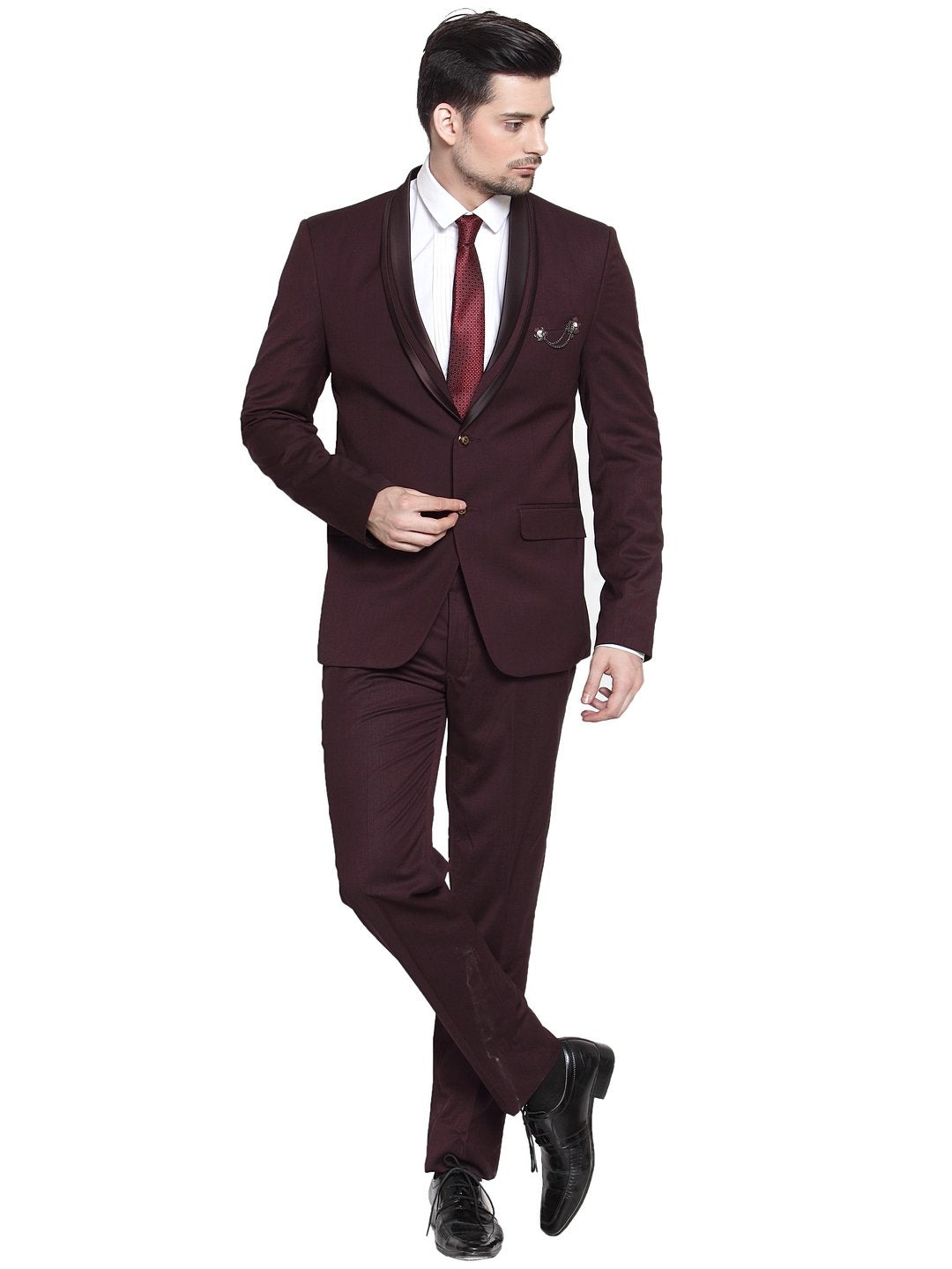 3 Piece Tweed Burgundy Suit for Men - Two Button Slim Fit Tuxedo for Men -  Notch Lapel Wedding Dress Jacket Vest with Pants Prom Suit at Amazon Men's  Clothing store