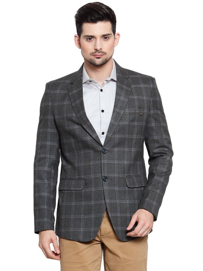 Buy mens grey check business coat online